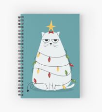 Grumpy Christmas Cat Spiral Notebook