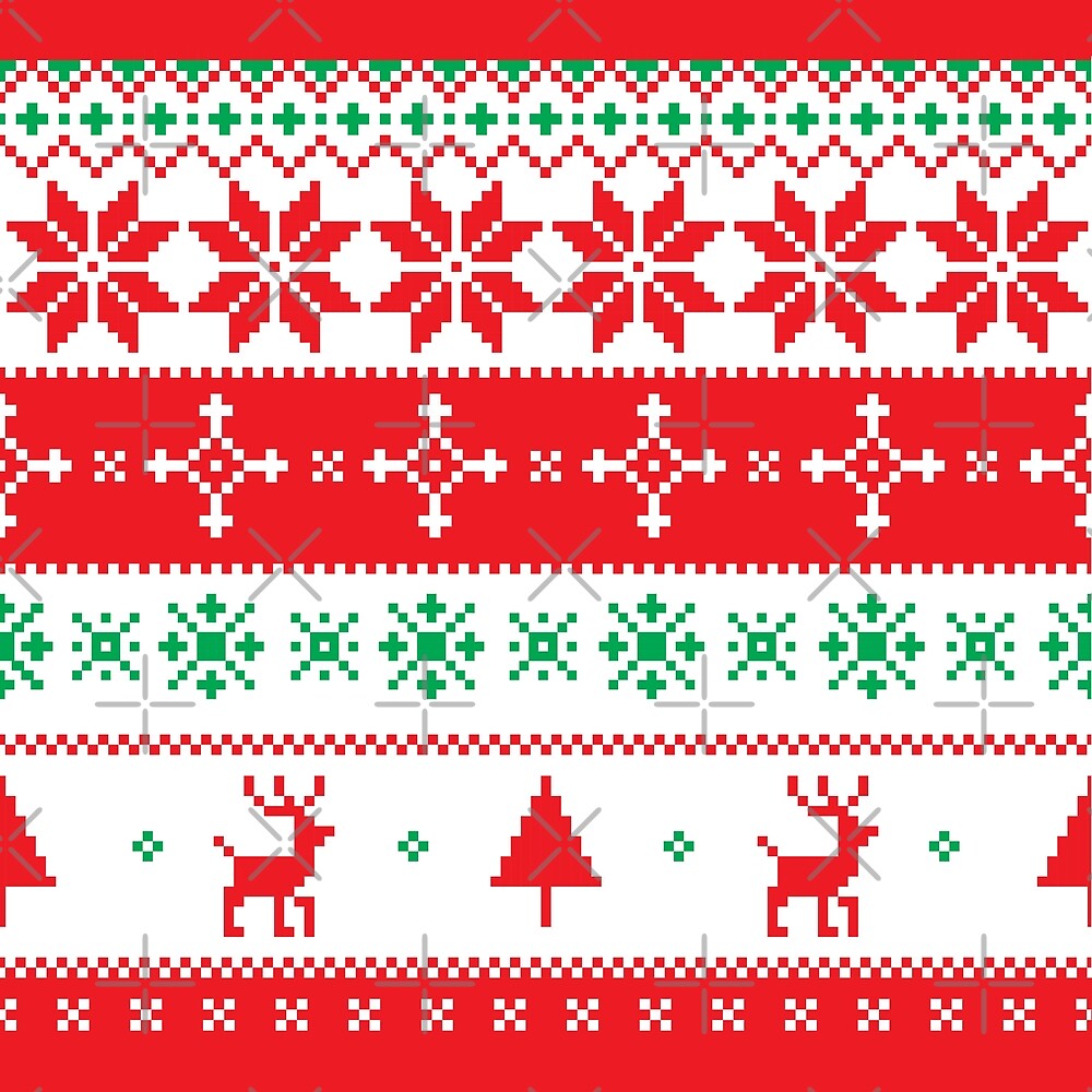 &quot;Ugly Christmas Sweater Pattern Xmas Reindeer Tree Snowflakes&quot; by