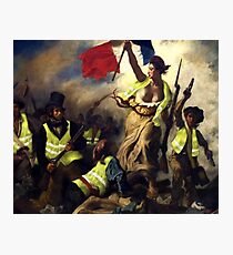 Lámina fotográfica La libertad guiando a los Gilet Jaunes