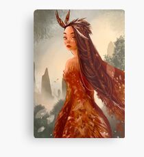 Mujer Ave Metal Print