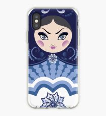 Blue matryoshka doll iPhone Case