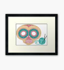 Crochet Skull Framed Print
