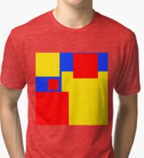 Modern Style Colour Blocks Primary Colours Tri-blend T-Shirt