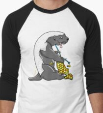 Honey badger knitting Men's Baseball ¾ T-Shirt