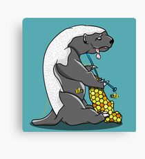 Honey badger knitting Canvas Print