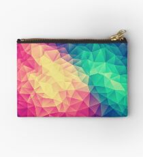 Abstract Polygon Multi Color Cubism Low Poly Triangle Design Zipper Pouch