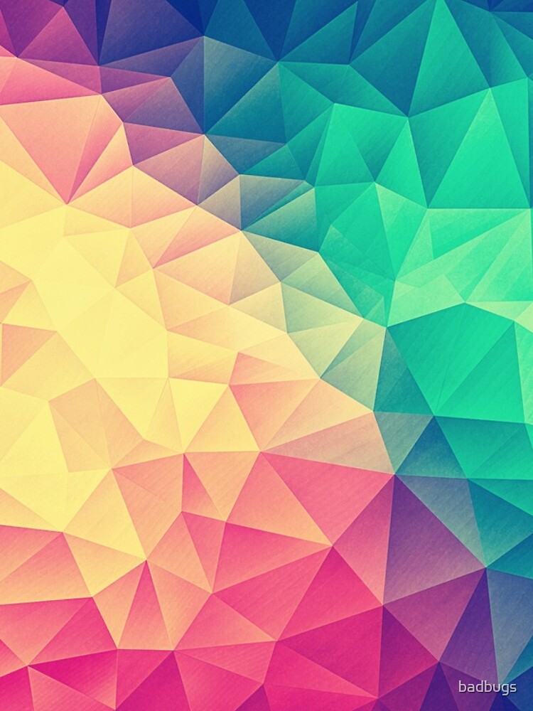 Abstract Polygon Multi Color Cubism Low Poly Triangle Design by badbugs