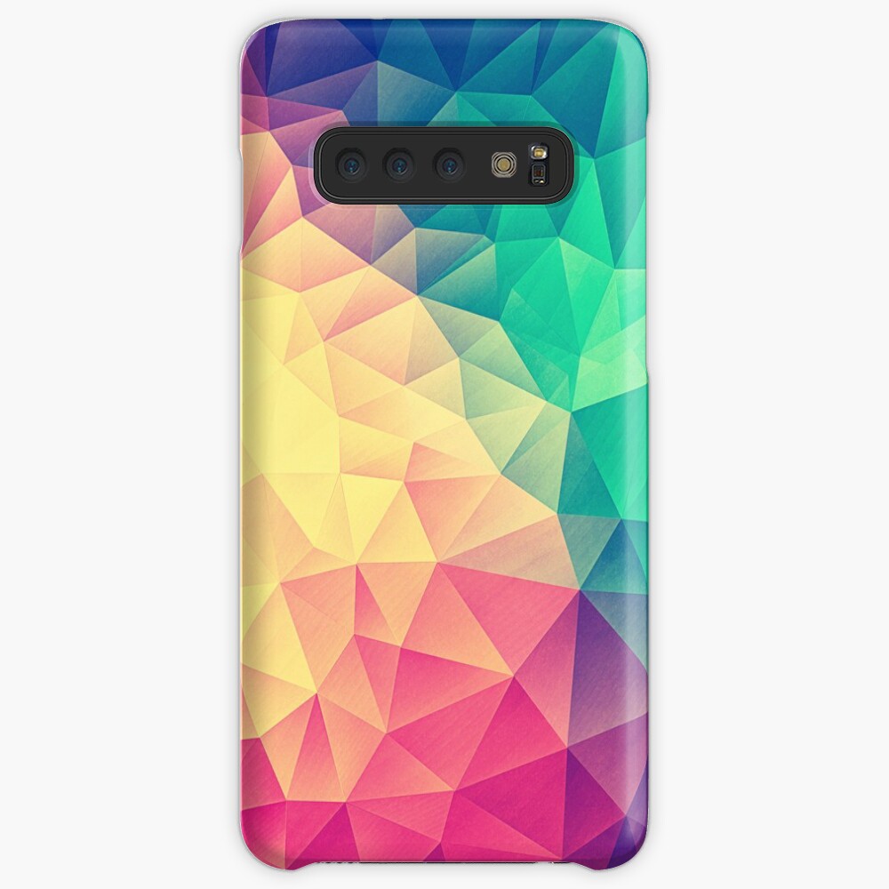 Abstract Polygon Multi Color Cubism Low Poly Triangle Design Case & Skin for Samsung Galaxy