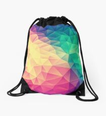 Abstract Polygon Multi Color Cubism Low Poly Triangle Design Drawstring Bag