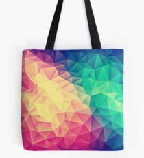 Abstract Polygon Multi Color Cubism Low Poly Triangle Design Tote Bag