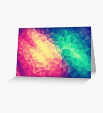 Abstract Polygon Multi Color Cubism Low Poly Triangle Design Greeting Card