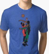 Robert Williams III Blocks Anthony Davis Tri-blend T-Shirt