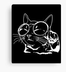 Funny Cat with glasses on Face Gift idea Canvas Print