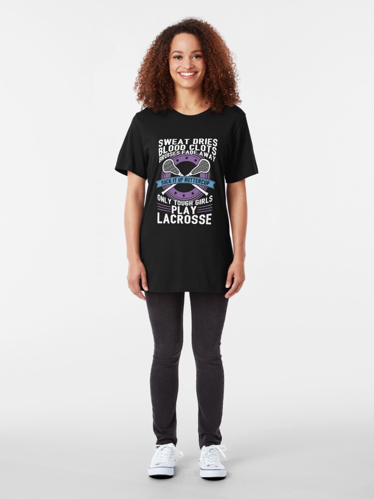 Alternative Ansicht von Buttercup Tough Girls Lacrosse - Funny Lacrosse Quotes Gift Slim Fit T-Shirt