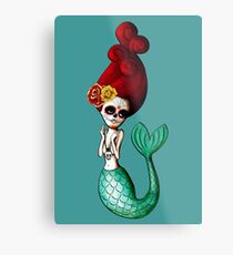 El Dia de Los Muertos Mermaid Metallbild