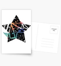 Inked Colorful Star Postcards