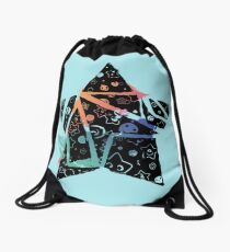 Inked Colorful Star Drawstring Bag