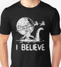 Bigfoot Sasquatch Riding Loch Ness Monster Christmas Unisex T-Shirt