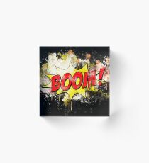 Comic blast blast effect watercolor painted Acrylic Block
