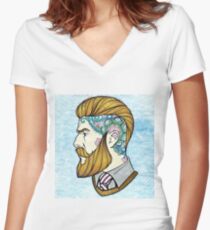 Hipster Man Women's Fitted V-Neck T-Shirt