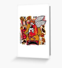 Angel relaxing with a cat Greeting Card