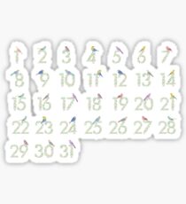 Floral Calendar Days and Birds Sticker