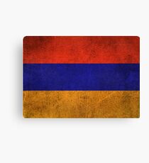 Old and Worn Distressed Vintage Flag of Armenia Canvas Print