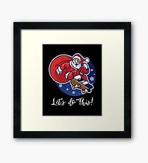 Santa in skateboard Let’s do this! Funny Humor XMAS T-Shirt Tee Gift Framed Print