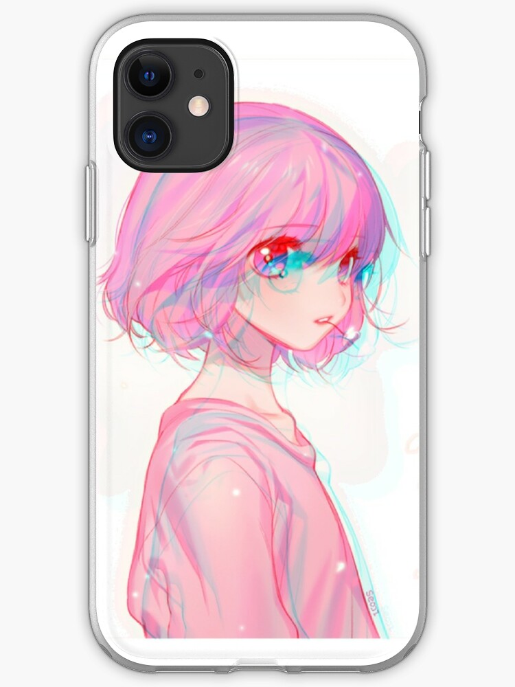 Pastel Pink Stereoscopic 3d Anime Girl Iphone Case Cover By