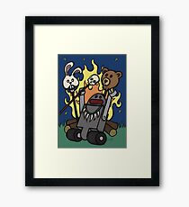 Teddy Bear And Bunny - Gone Native Framed Print