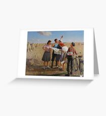 people, group, adult, child, four, fun, family, horizontal, color image, ecological reserve, men, women, boys, clothing, girls, leisure activity, recreational pursuit, young family, mother, parent Greeting Card
