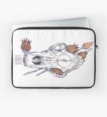 MorbidiTea - Hibiscus with Black Bear Skull Laptop Sleeve