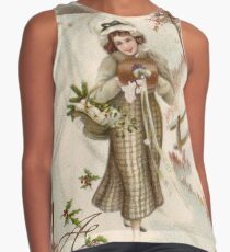 winter, vintage clothing, people, art, adult, veil, illustration, painting, vertical, yellow, color image, pattern, clothing, retro style, old-fashioned, adults only Contrast Tank
