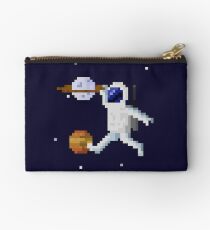Astronaut Basketball Pixel Art Studio Pouch