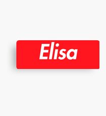 Hello My Name Is Elisa Name Tag Canvas Print
