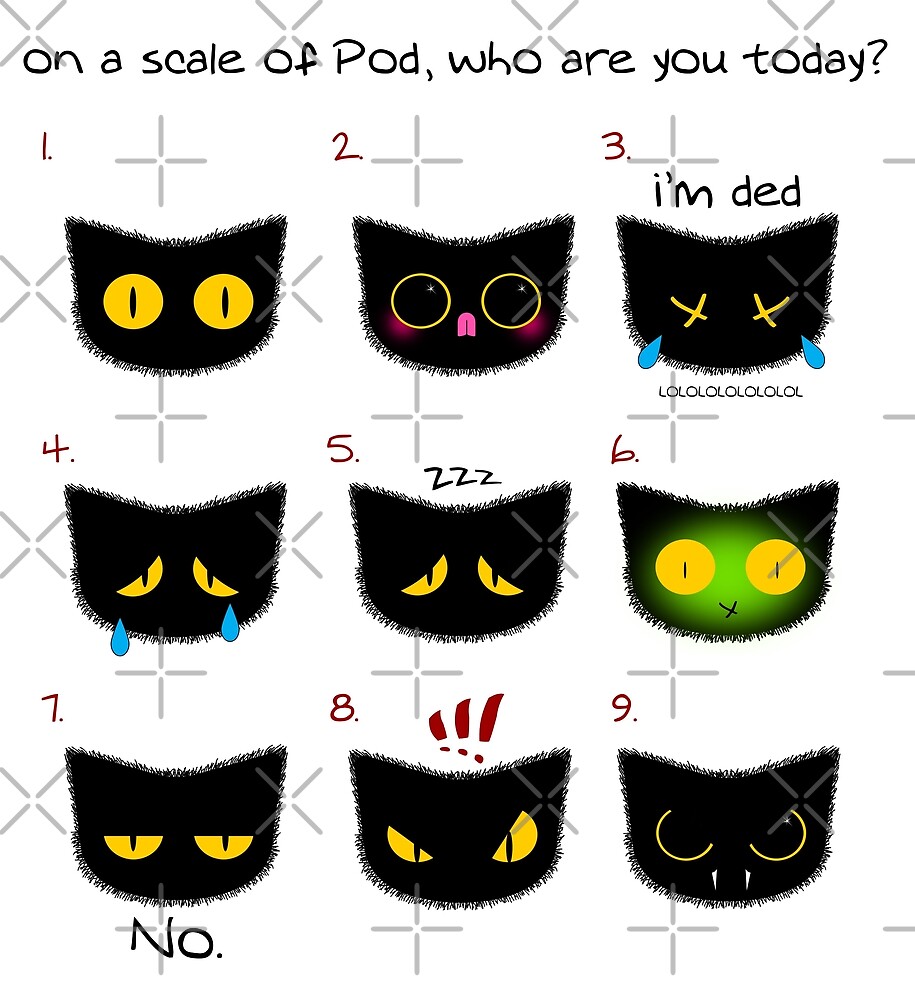 On A Scale Of Pod Who Are You Today By Cato Woodward Redbubble