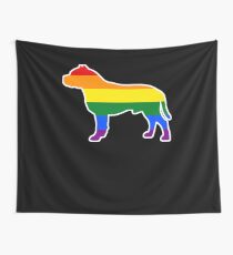 Gay Pride Dog Pit Bull Lesbian Dog Shirt Rainbow Dog Wall Tapestry