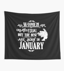 Women Born in January Capricorn Birthday Shirt Wall Tapestry