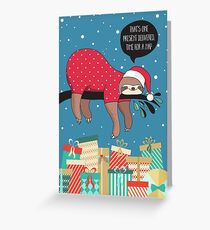 Funny Christmas Card - The Sloth Santa Greeting Card