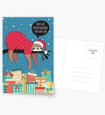 Funny Christmas Card - The Sloth Santa Postcards