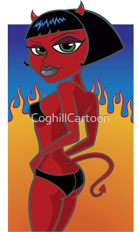 Sexy Devil Girl Cartoon Character Design