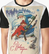 poster, santa claus, cartoon, christmas, ell, ac., illustration, art, lithograph, painting, people, adult, child, old, vertical, color image, marketing, advertisement, pattern, men, old-fashioned Graphic T-Shirt