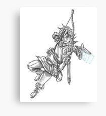 Link B&W Drawing Canvas Print