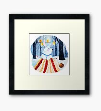 Hare knits warm blanket Framed Print