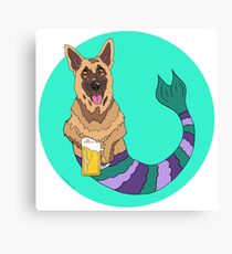 Oswald the German Shepherd Mermutt Canvas Print