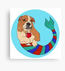 Winston the Bulldog Mermutt Canvas Print