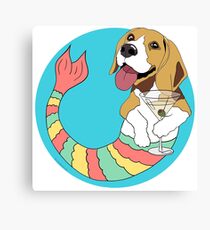 Quincy the Beagle Mermutt Canvas Print