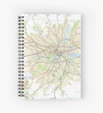 London Underground Geographical Map - Phone/Tablet Case, Poster, Sticker Spiral Notebook