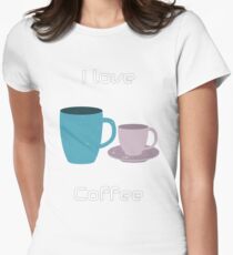 I love coffee unique design! Women's Fitted T-Shirt