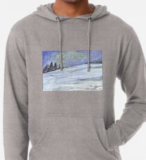 Winterlandschaft, Tannenbäume Leichter Hoodie